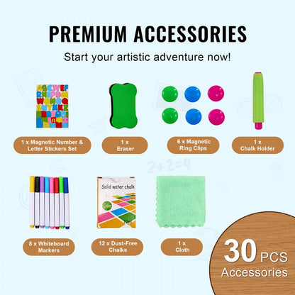 AC7812A - Adjustable 27-38" Double-Sided Wooden Art Easel for Kids