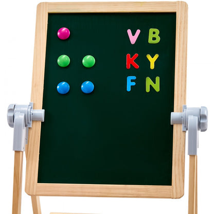 AC7812A - Adjustable 27-38" Double-Sided Wooden Art Easel for Kids