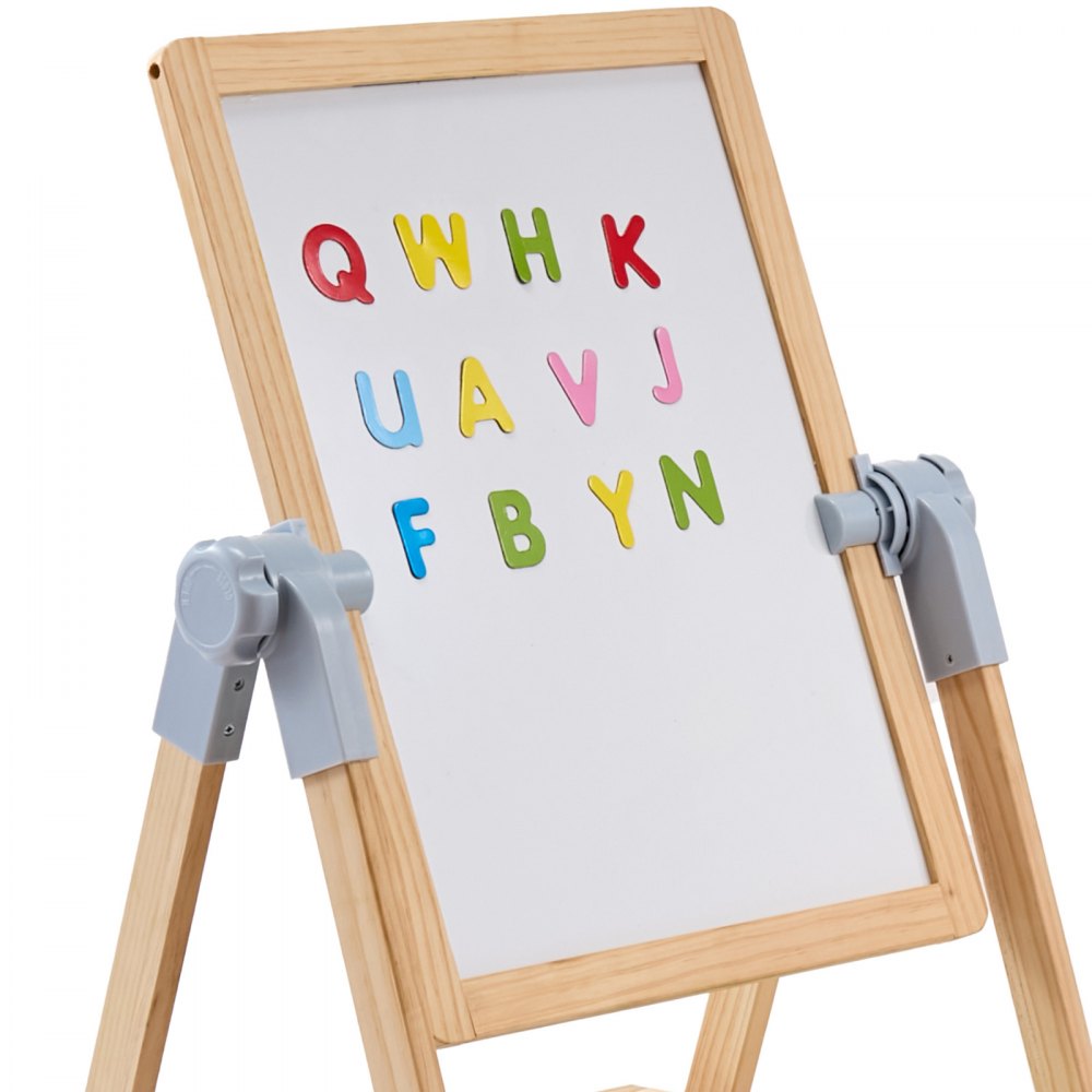 AC7812A - Adjustable 27-38" Double-Sided Wooden Art Easel for Kids