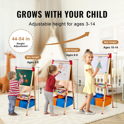 AC7811A - Double-Sided Adjustable Kids Art Easel for Creative Play