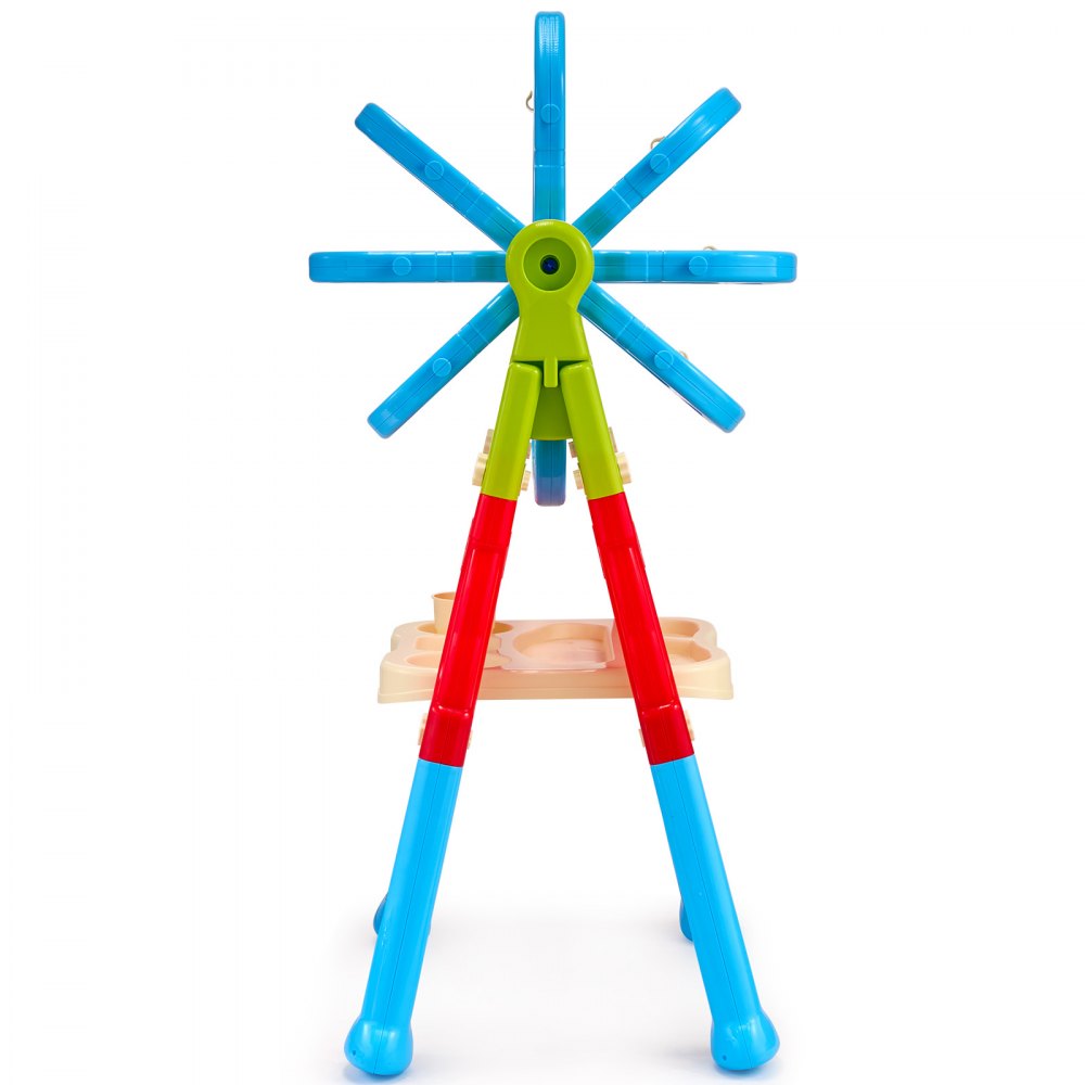 JY991303 - 2-in-1 Adjustable Kids Easel with Rotating Chalkboard and Whiteboard