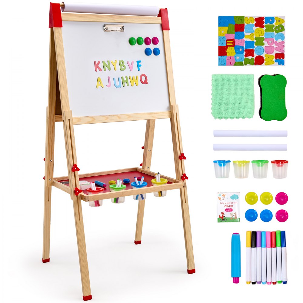 AC7810A - Adjustable 3-in-1 Kids Art Easel with Magnetic Surfaces