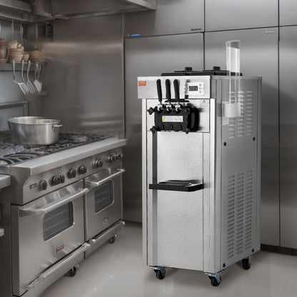 CKX300PRO-A19 - Efficient 3-Flavor Ice Cream Machine, 5.5-8.2 Gallons/Hour