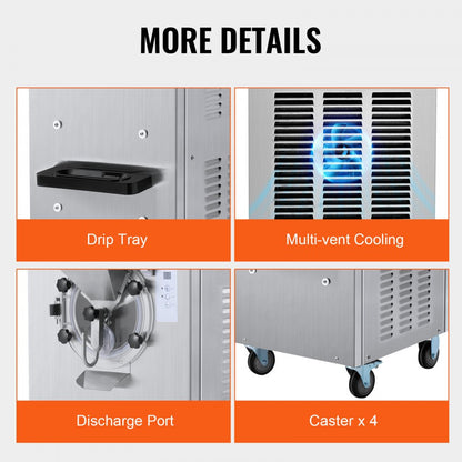 BY7225 - 8L VEVOR Ice Cream Machine with Rapid Cooling & Digital Control