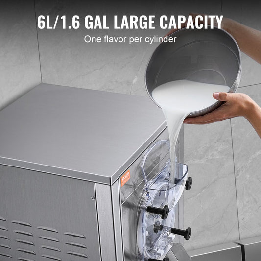 BQL-128YH - 6L Stainless Steel Ice Cream Maker, 18L/H, Custom Hardness