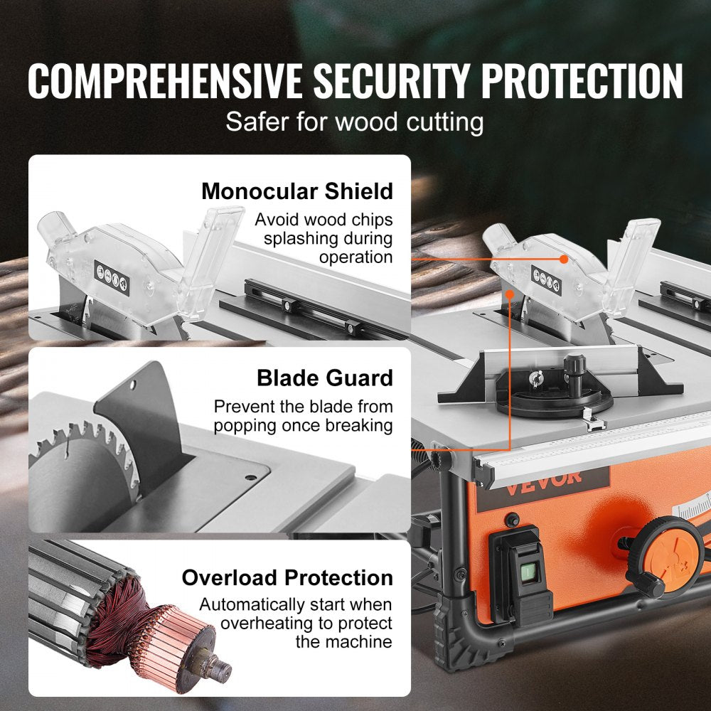 M1H-ZP7-254-1 - 10" Electric Table Saw with 25" Rip Capacity and 4500 RPM
