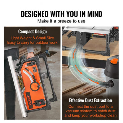 M1H-ZP7-254-1 - 10" Electric Table Saw with 25" Rip Capacity and 4500 RPM