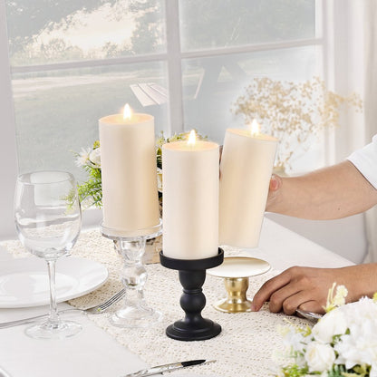 HA7515 - Set of 3 Unscented 3x6" Palm Wax Pillar Candles