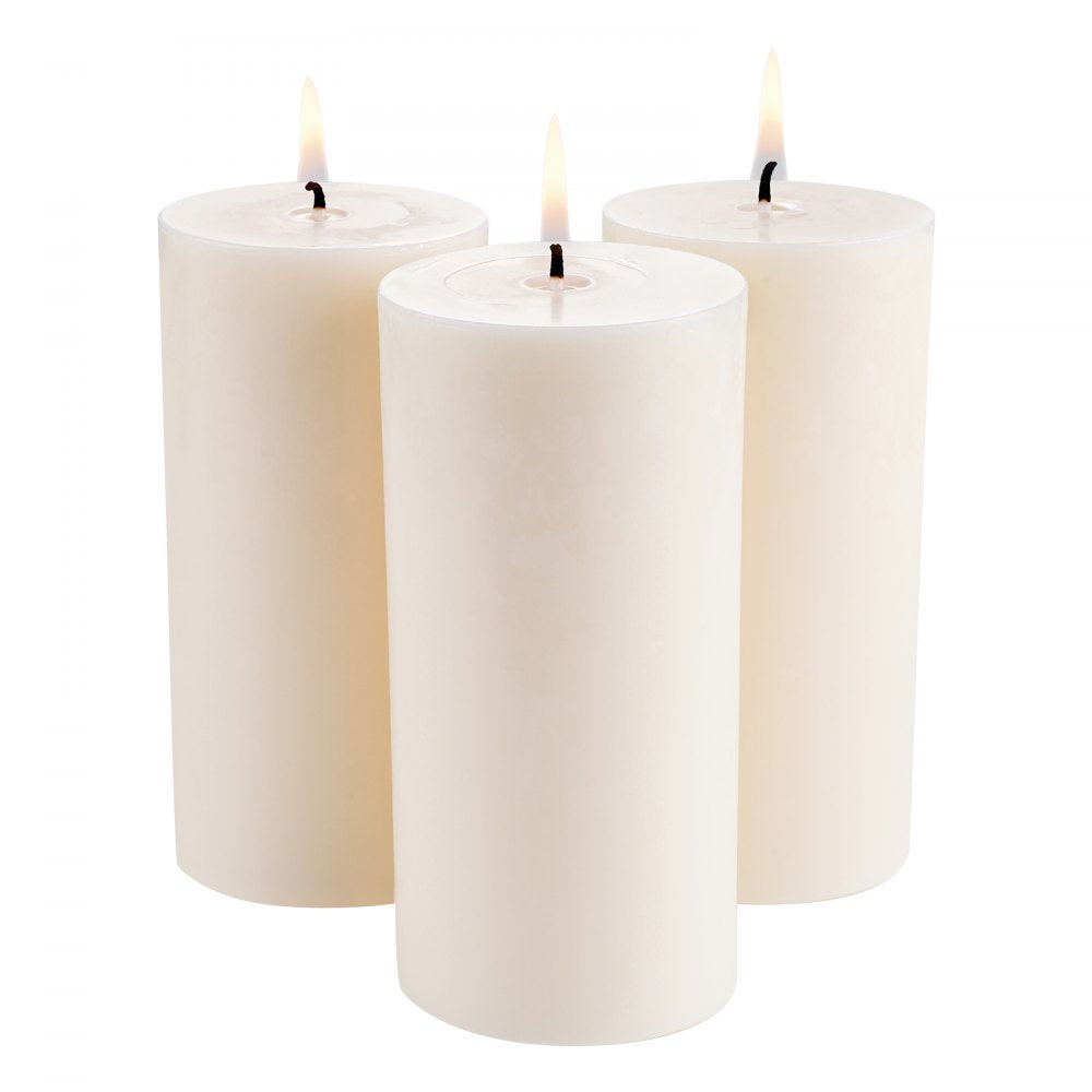 HA7515 - Set of 3 Unscented 3x6" Palm Wax Pillar Candles