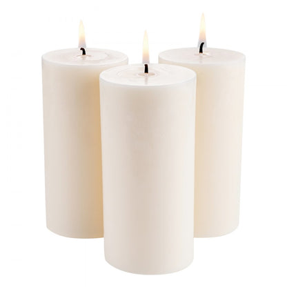 HA7515 - Set of 3 Unscented 3x6" Palm Wax Pillar Candles