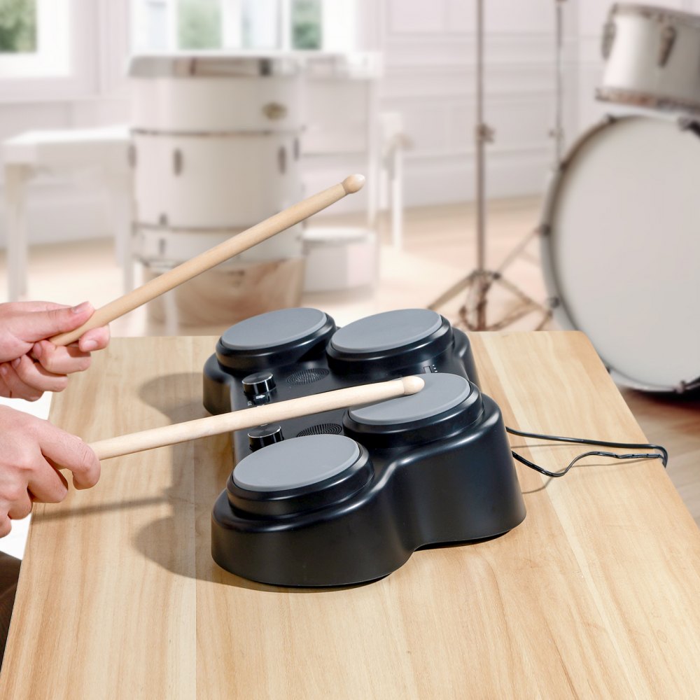 PD405 - 4-Pad Electric Drum Set with RGB Lights & 163 Sounds