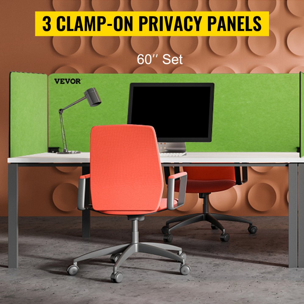 60ZMGYPFCLS - 60'' Green Desk Divider for Enhanced Privacy and Noise Reduction