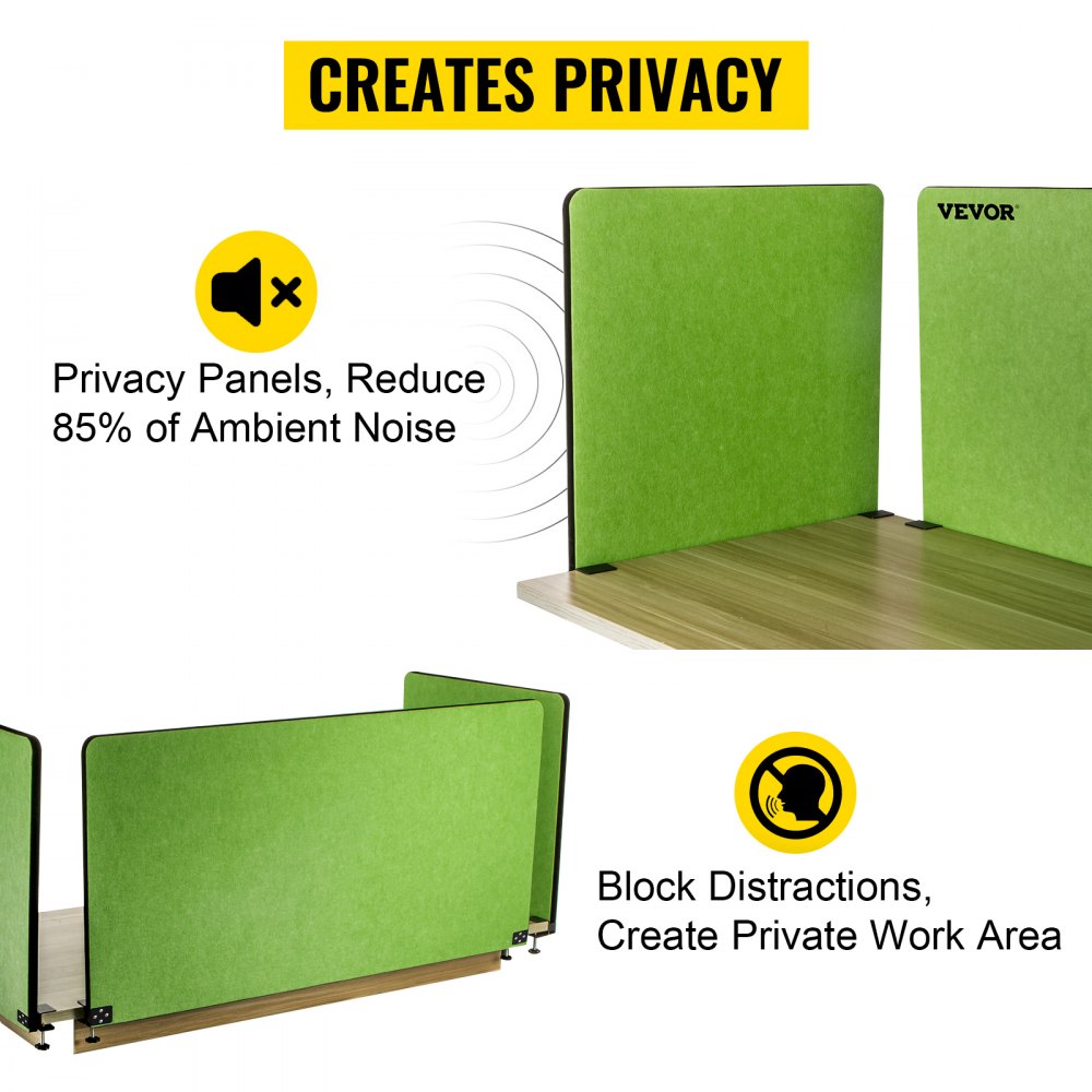 60ZMGYPFCLS - 60'' Green Desk Divider for Enhanced Privacy and Noise Reduction