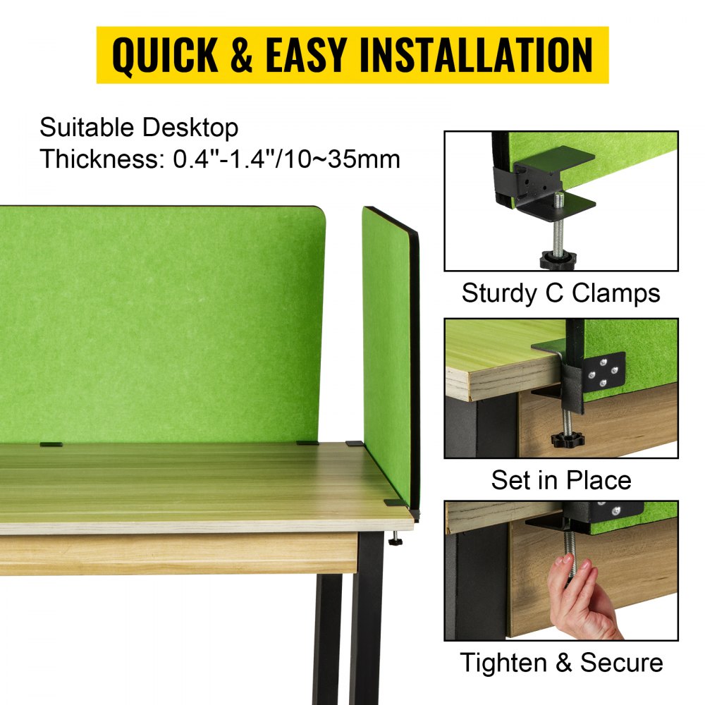 60ZMGYPFCLS - 60'' Green Desk Divider for Enhanced Privacy and Noise Reduction