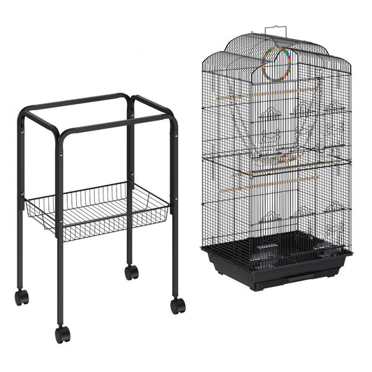 6103H+B2 - 60" Metal Bird Cage for Medium to Large Birds, Rolling Stand