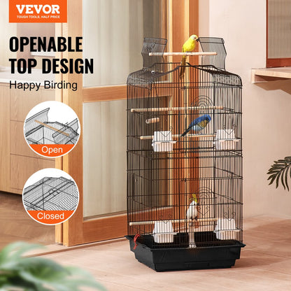 3016-2 - 39" VEVOR Hanging Bird Cage with Double Doors & Cleaning Tray