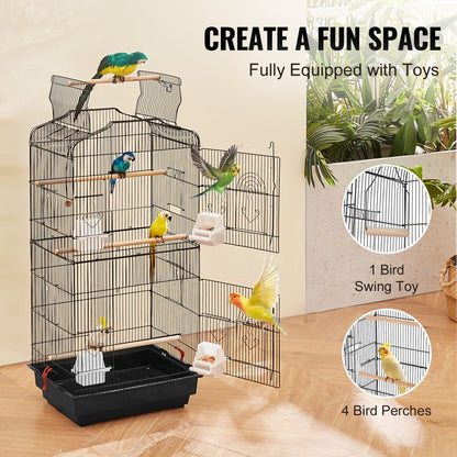 3016-2 - 39" VEVOR Hanging Bird Cage with Double Doors & Cleaning Tray
