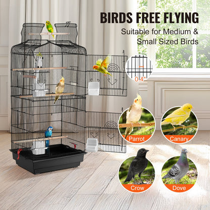 3016-2 - 39" VEVOR Hanging Bird Cage with Double Doors & Cleaning Tray