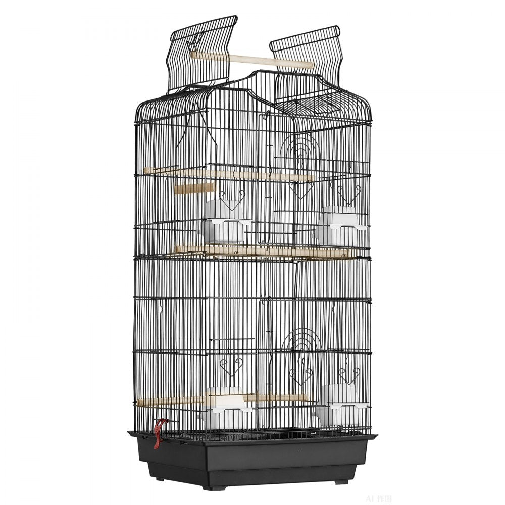 3016-2 - 39" VEVOR Hanging Bird Cage with Double Doors & Cleaning Tray