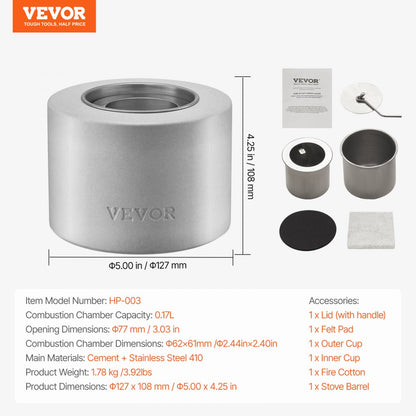 HP-003 - Compact Smokeless Tabletop Fire Pit for Indoor/Outdoor Use