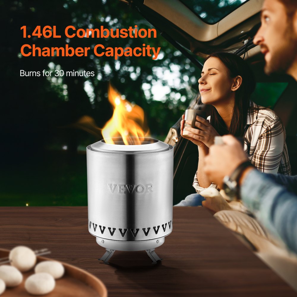 EH-008 - 6-Inch Smokeless Tabletop Fire Pit for Indoor & Outdoor Use
