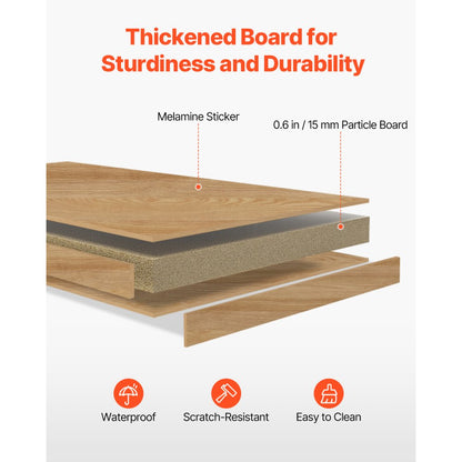 KLBS-03 - 37" Wood Desktop Bookshelf with 143 lbs Capacity and Organizers