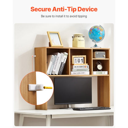 KLBS-03 - 37" Wood Desktop Bookshelf with 143 lbs Capacity and Organizers