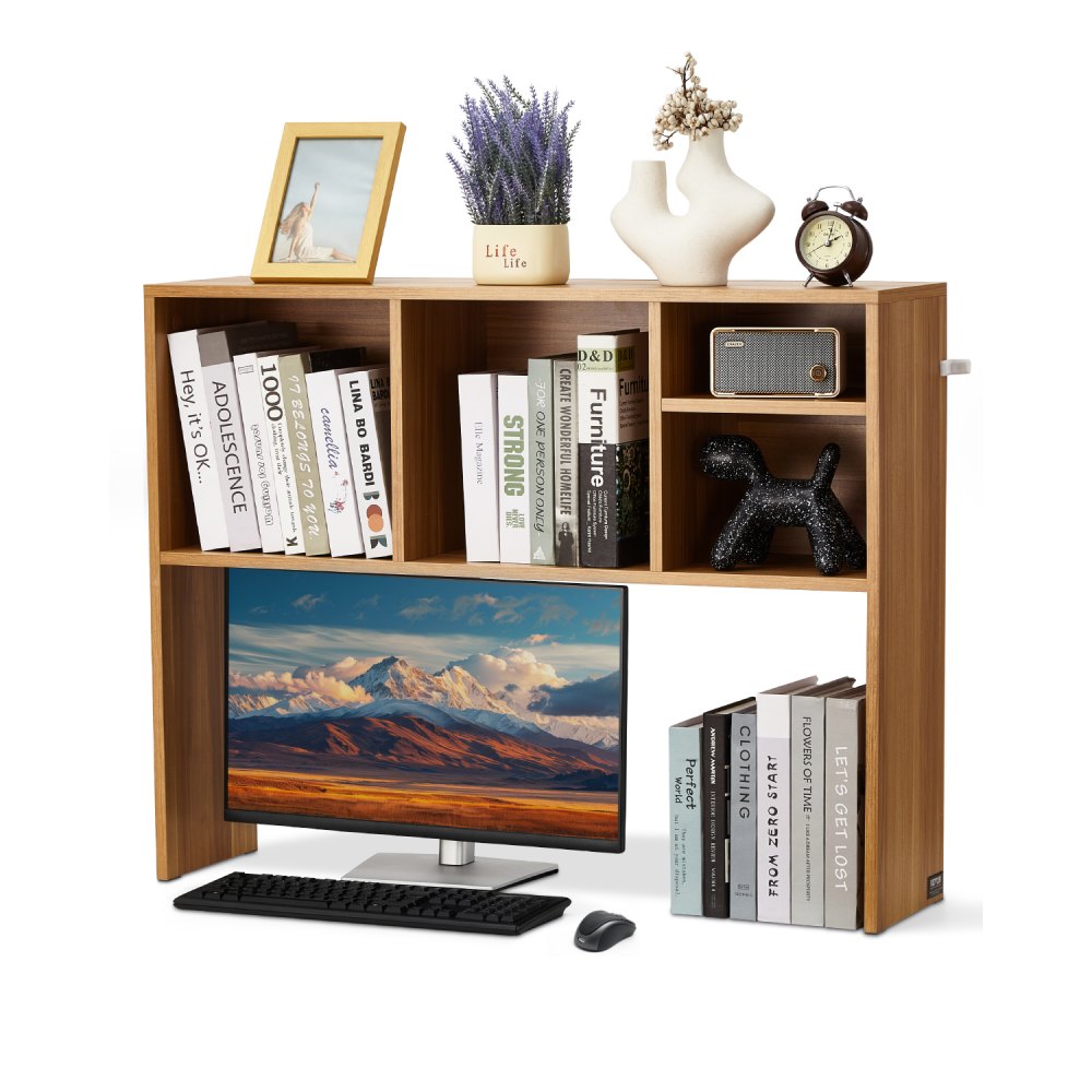 KLBS-03 - 37" Wood Desktop Bookshelf with 143 lbs Capacity and Organizers