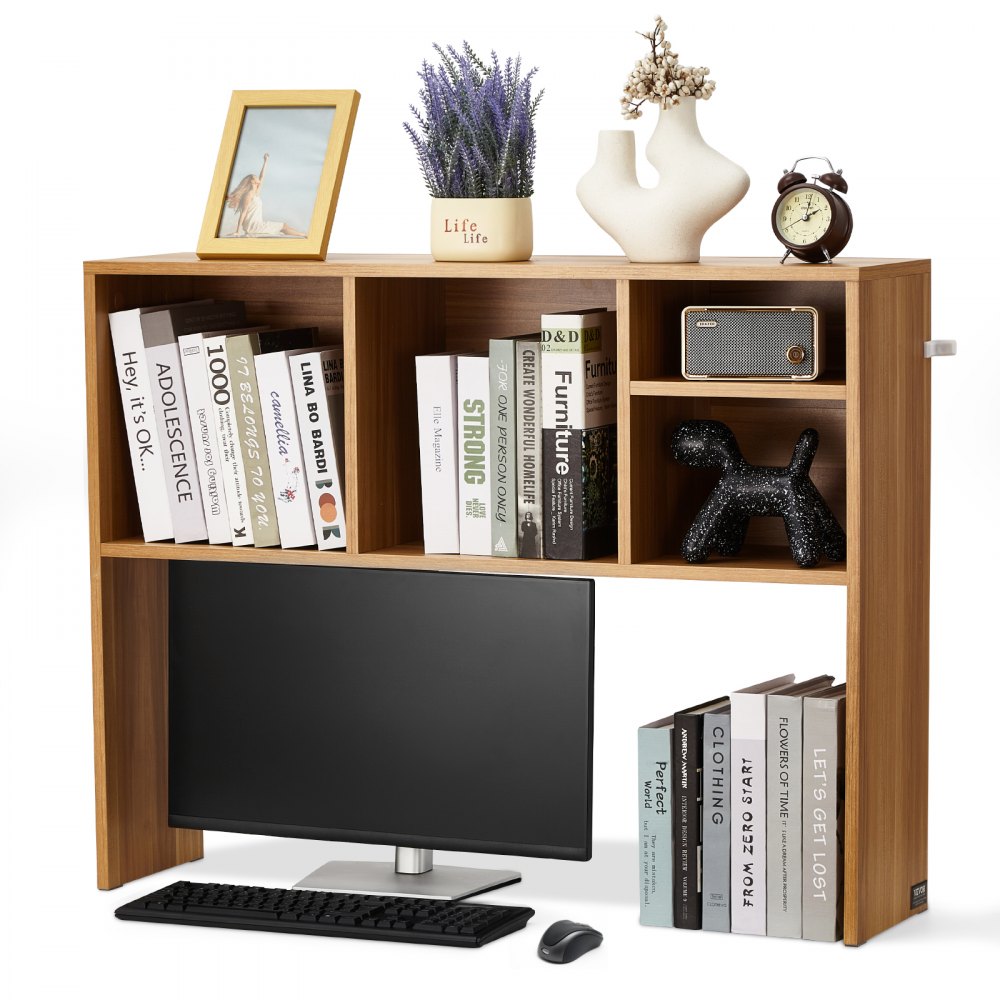 KLBS-03 - 37" Wood Desktop Bookshelf with 143 lbs Capacity and Organizers