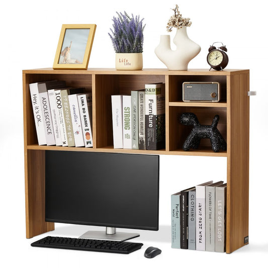 KLBS-03 - 37" Wood Desktop Bookshelf with 143 lbs Capacity and Organizers