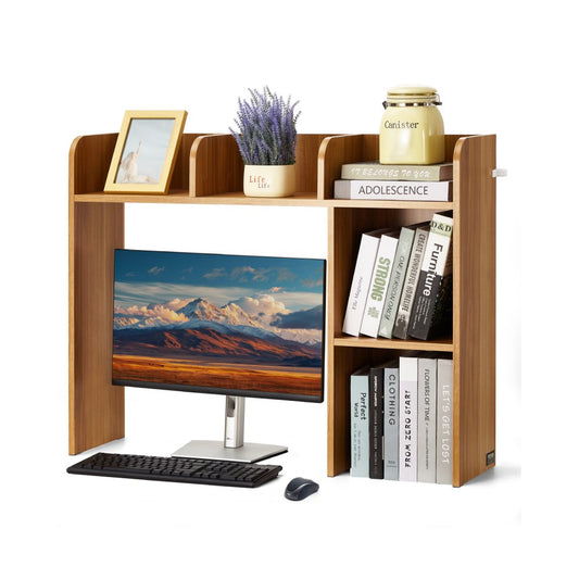 KLBS-06 - Sturdy 37.2" Desktop Bookshelf with Multiple Compartments