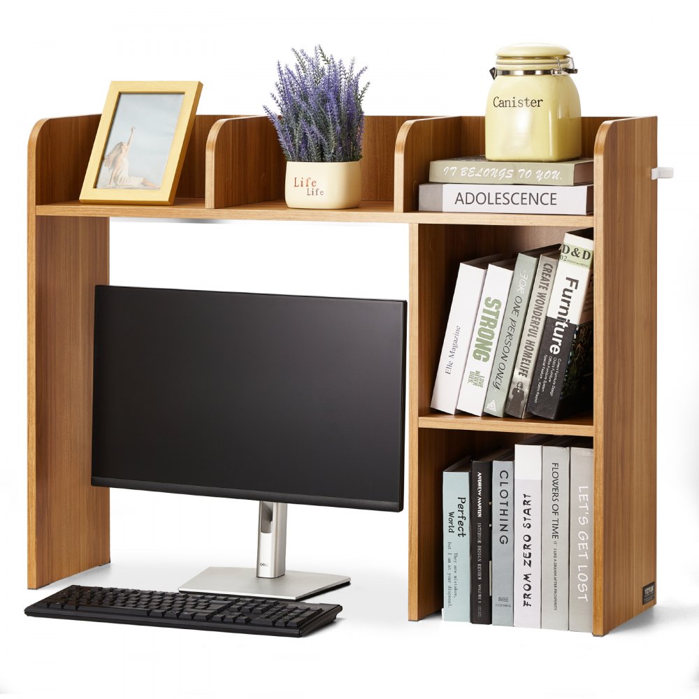 KLBS-06 - Sturdy 37.2" Desktop Bookshelf with Multiple Compartments