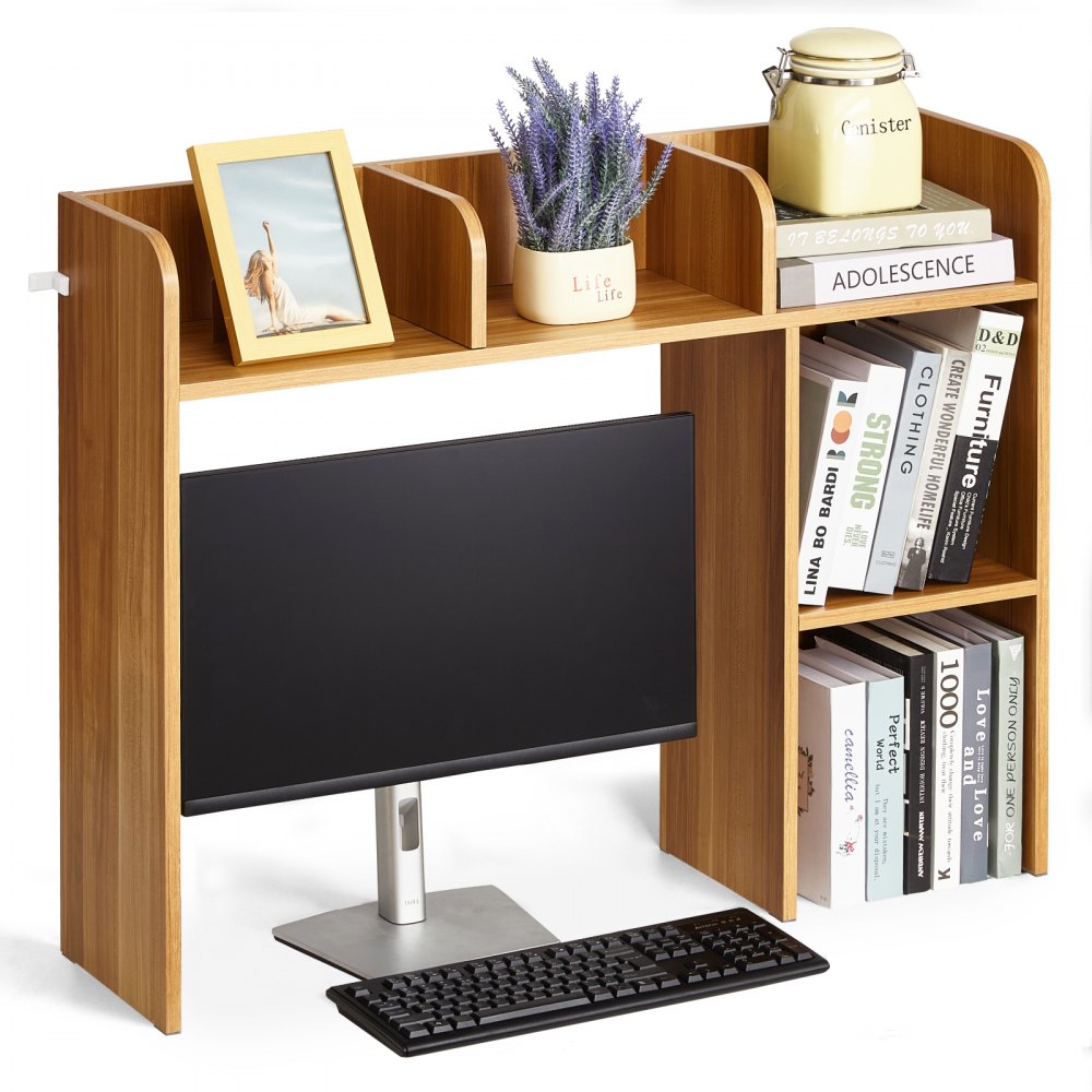 KLBS-06 - Sturdy 37.2" Desktop Bookshelf with Multiple Compartments