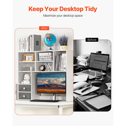 KLBS-11 - 37" Desktop Bookshelf for Organized Workspaces, Supports 27" Monitor