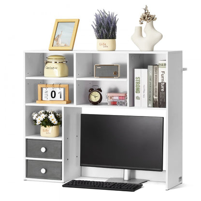 KLBS-11 - 37" Desktop Bookshelf for Organized Workspaces, Supports 27" Monitor