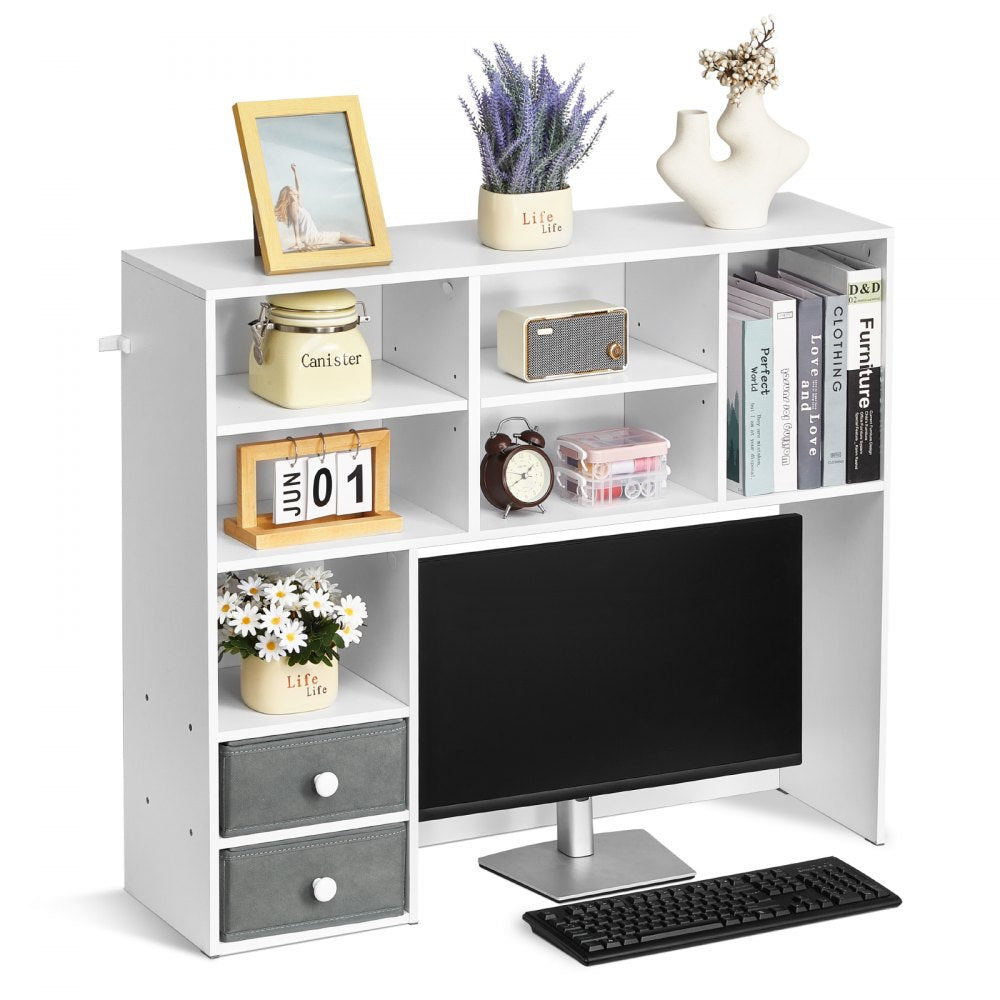 KLBS-11 - 37" Desktop Bookshelf for Organized Workspaces, Supports 27" Monitor