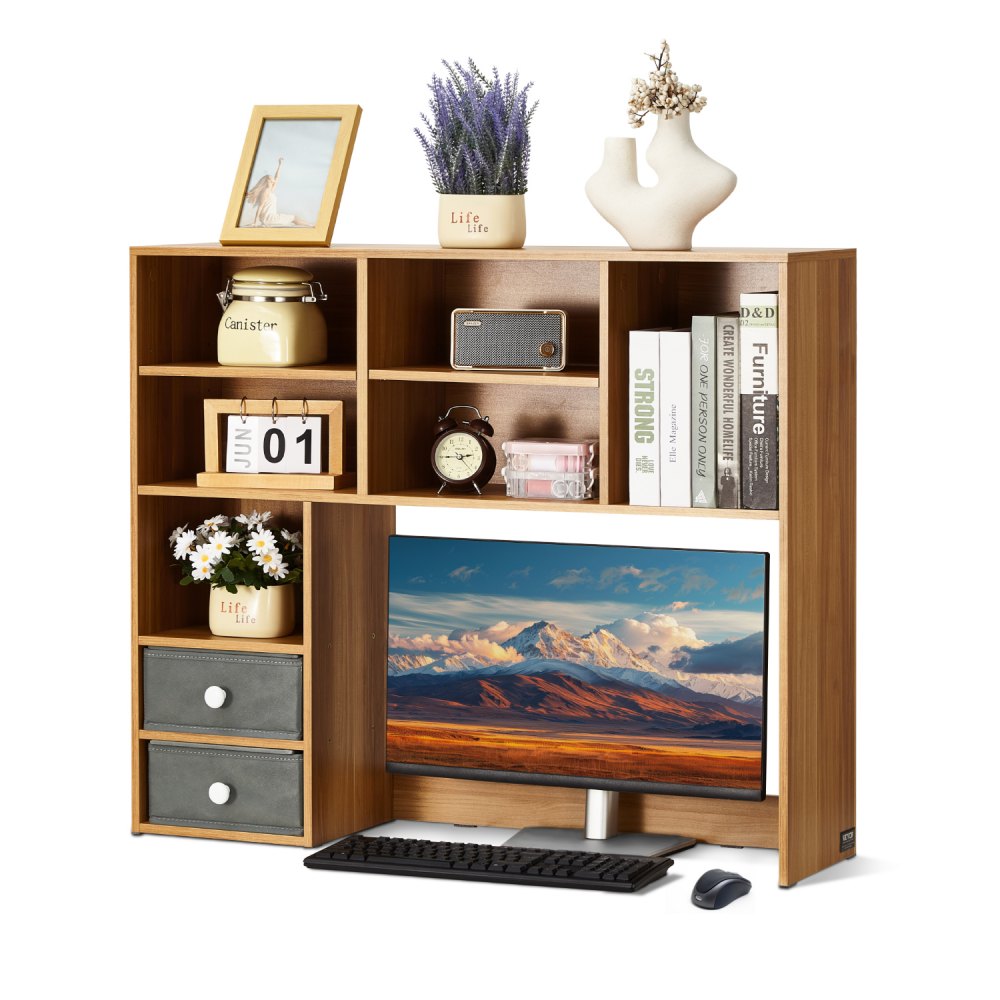 KLBS-12 - 37" Wooden Desktop Organizer with Shelves for Home & Office