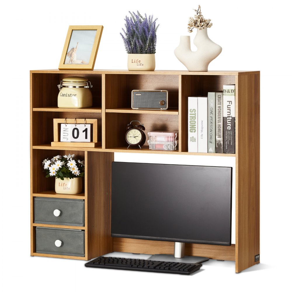 KLBS-12 - 37" Wooden Desktop Organizer with Shelves for Home & Office