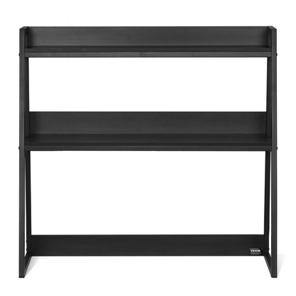 KLBS-07 - 37.4" Black 2-Tier Desktop Bookshelf for Organized Workspaces