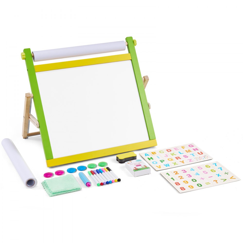 AC7813A - Double-Sided Kids Art Easel with Chalkboard & Whiteboard