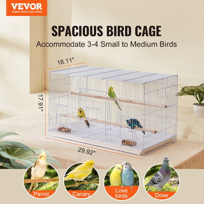 504CD white - 30x18x18 in Sturdy Carbon Steel Bird Cage with Secure Door