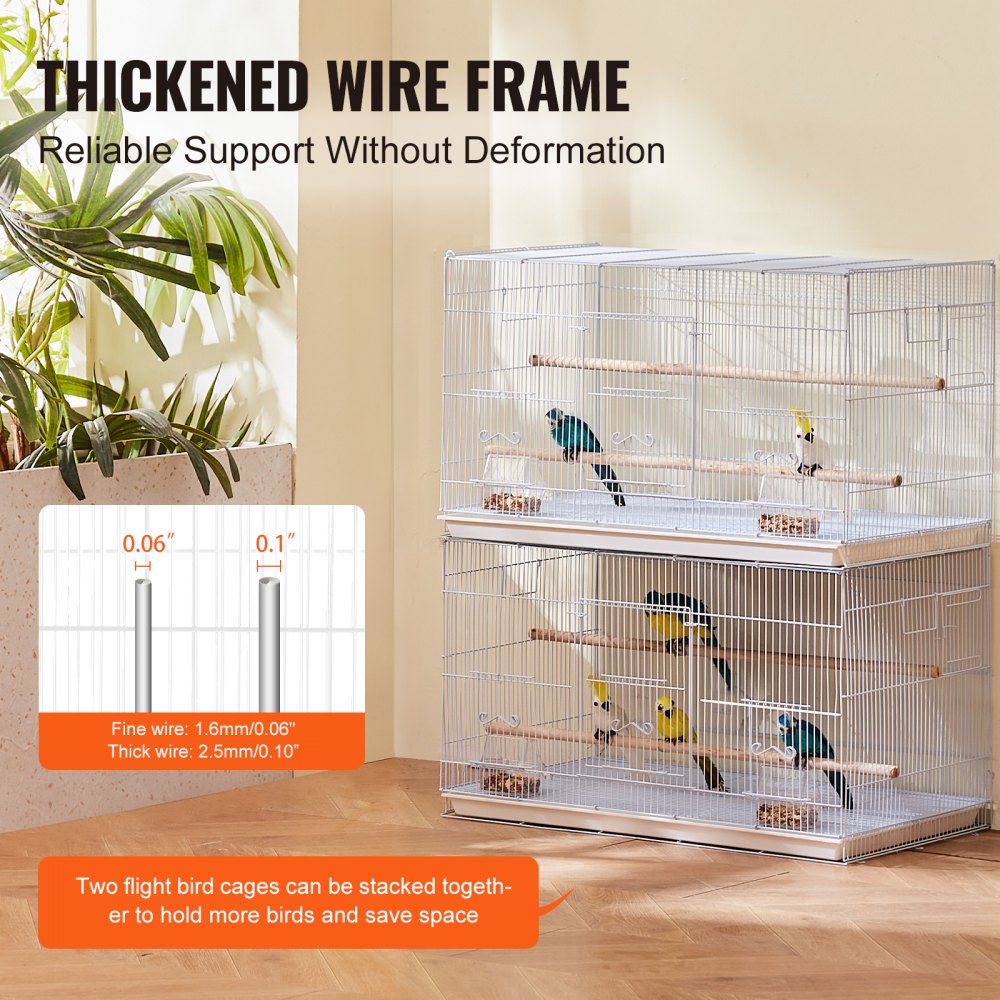 504CD white - 30x18x18 in Sturdy Carbon Steel Bird Cage with Secure Door