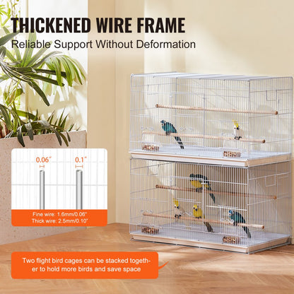 504CD white - 30x18x18 in Sturdy Carbon Steel Bird Cage with Secure Door