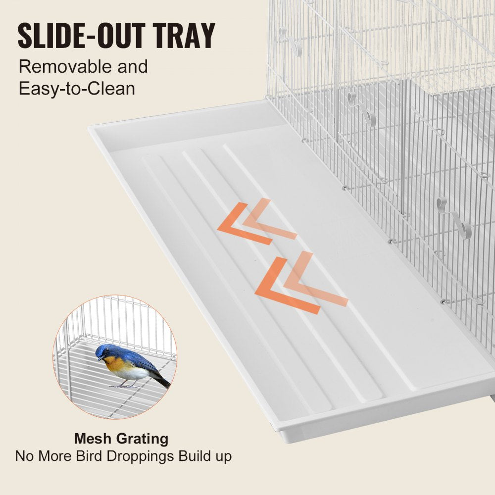 504CD white - 30x18x18 in Sturdy Carbon Steel Bird Cage with Secure Door