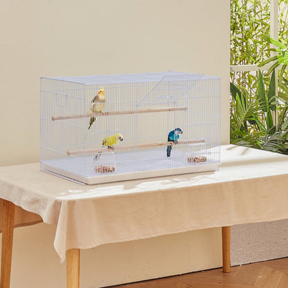 504CD white - 30x18x18 in Sturdy Carbon Steel Bird Cage with Secure Door