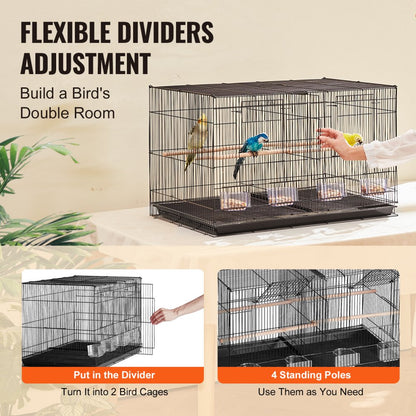 504B-R - 30x18x18 In Bird Cage with Divider and Secure Door