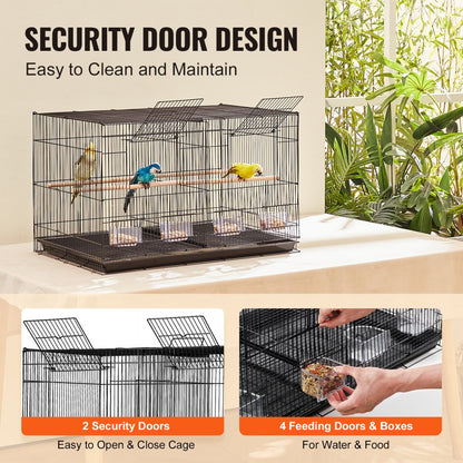504B-R - 30x18x18 In Bird Cage with Divider and Secure Door