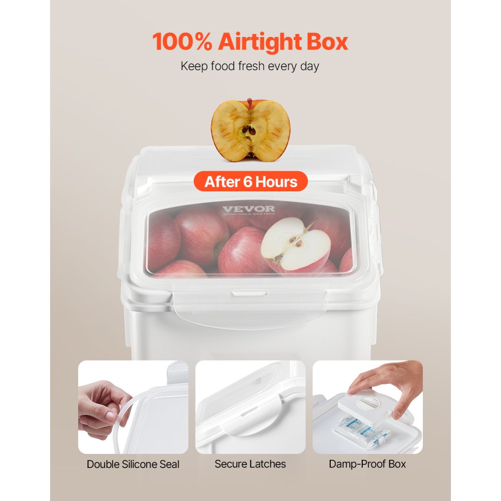 F-8909 - 35lb Airtight Storage Container with Wheels & Sealing System