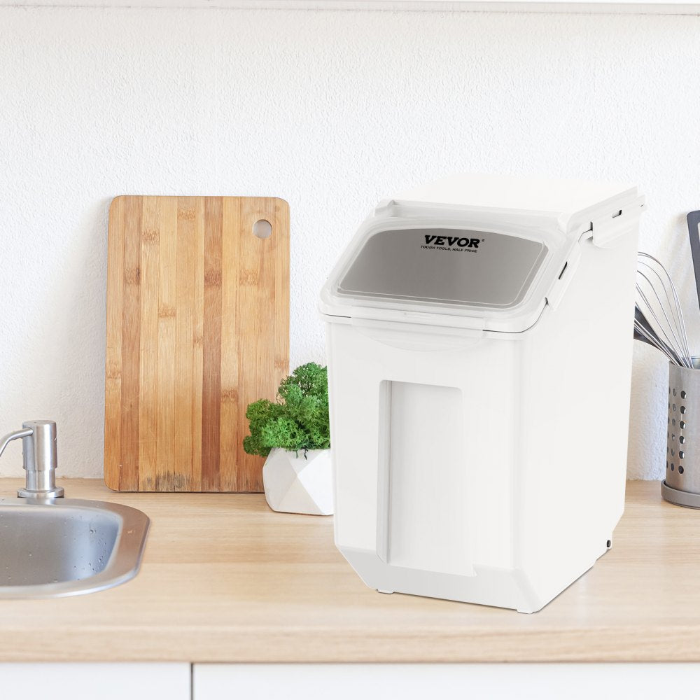 F-8908 - 2 x 15L Clear Airtight Food Storage Bin with Wheels