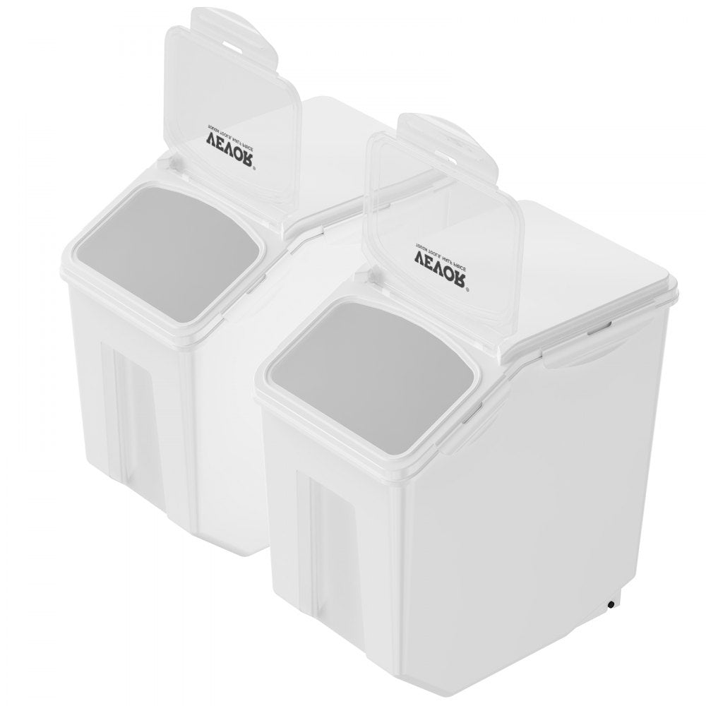 F-8908 - 2 x 15L Clear Airtight Food Storage Bin with Wheels